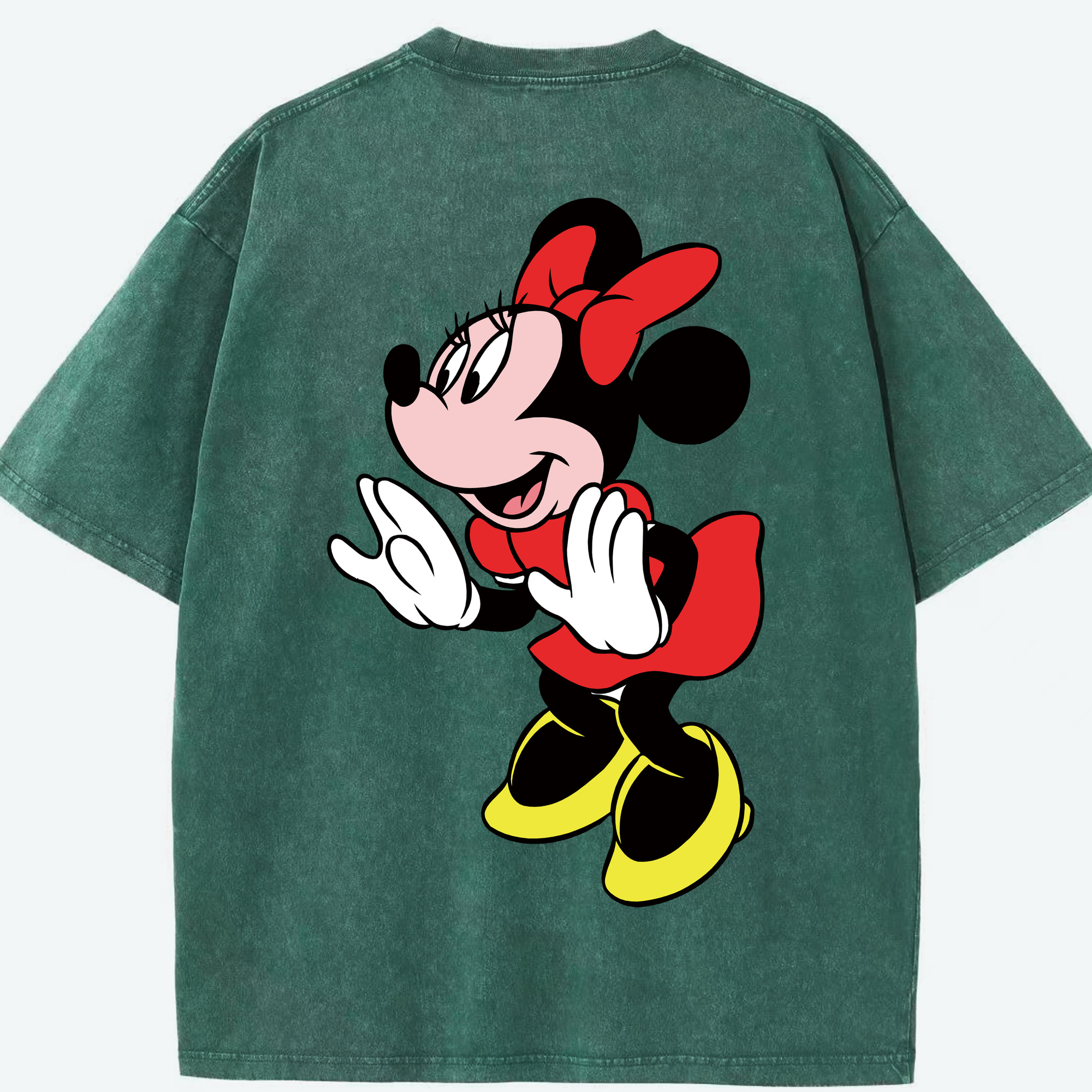 （画像用） ミッキーマウス Mickey Mouse 綿100% ヴィンテージ風 半袖Tシャツ（背面プリント）